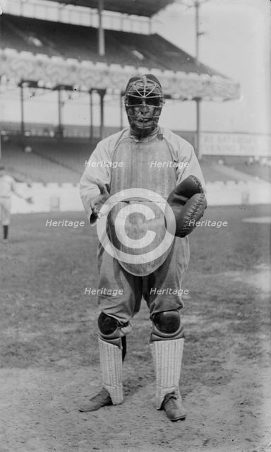 Ernie Krueger, Cleveland AL, at Polo Grounds, NY (baseball), 1913. Creator: Bain News Service.