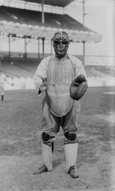 Ernie Krueger, Cleveland AL, at Polo Grounds, NY (baseball), 1913. Creator: Bain News Service
