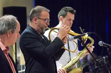 Ernie Hammes and Johannes Mueller, Watermill Jazz Club, Dorking, Surrey, 2015. Artist: Brian O'Connor