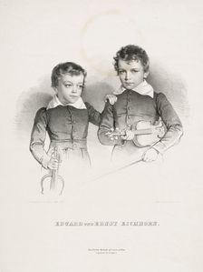 Ernst (1822-1844) and Eduard (1823-1896) Eichhorn, two little violinists, 1831
