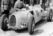 Ernst von Delius in Auto Union Car, 1936