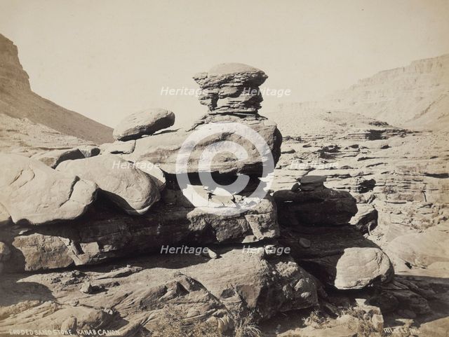 Eroded Sandstone, Kanab Canon, 1870s. Creator: John Karl Hillers.
