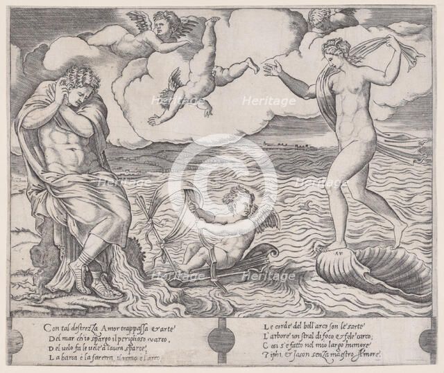 Eros in the Sea, ca. 1514-36. Creator: Agostino Veneziano.