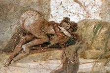 Erotic mural, Pompeii, Italy. Creator: Unknown