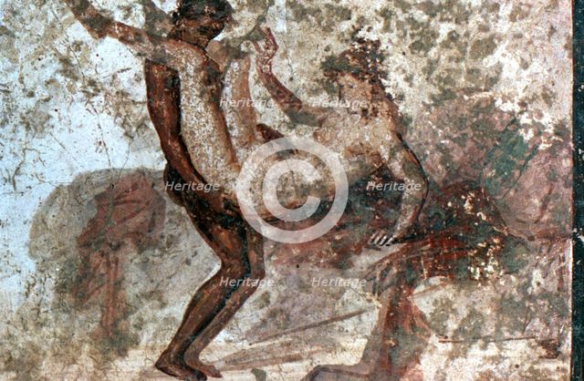 Erotic mural, Pompeii, Italy. Creator: Unknown.