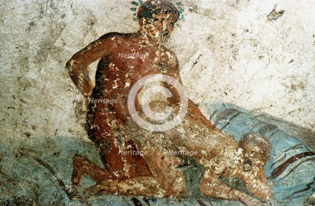 Erotic mural, Pompeii, Italy. Creator: Unknown.