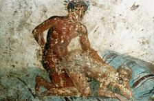 Erotic mural, Pompeii, Italy. Creator: Unknown