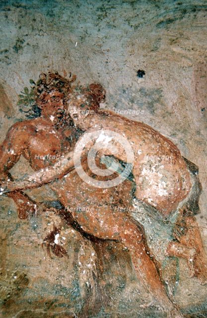 Erotic mural, Pompeii, Italy. Creator: Unknown.