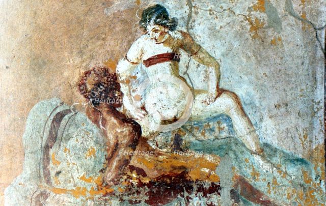 Erotic mural, Pompeii, Italy. Creator: Unknown.