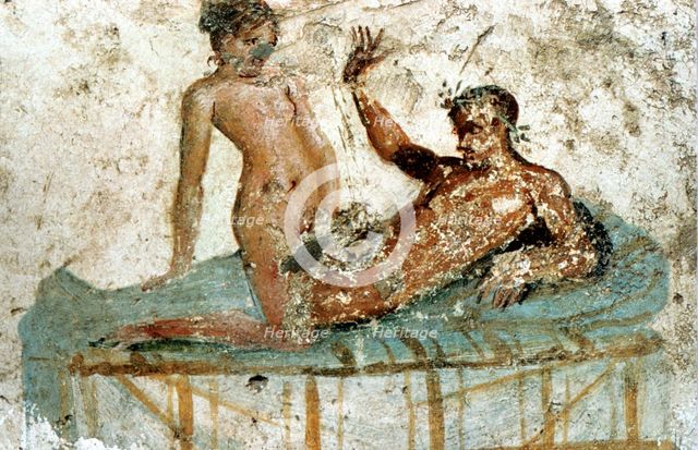 Erotic mural, Pompeii, Italy. Creator: Unknown.
