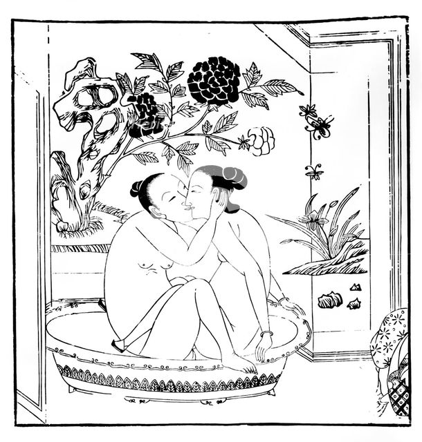 Erotic engraving, Chinese. Artist: Unknown