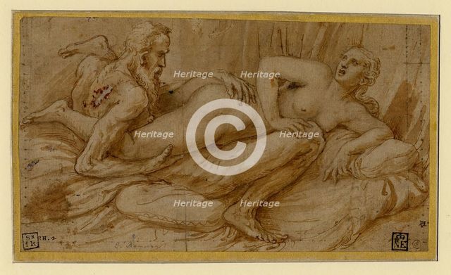 Erotic Scene, after 1524. Artist: Romano, Giulio (1499-1546)