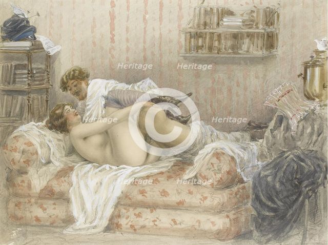Erotic Scene. Artist: Zichy, Mihály (1827-1906)