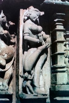 Erotic Sculpture, Khajuraho, India. c950-1050. (20th century)