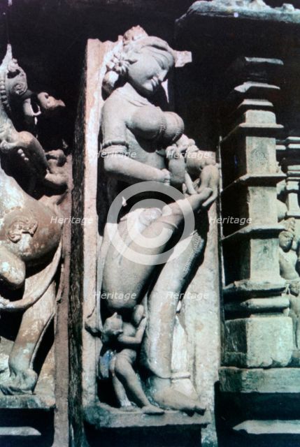 Erotic Sculpture, Khajuraho, India. c950-1050. (20th century). Artist: Unknown