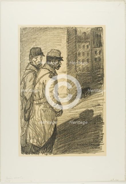 Errant dogs, 1915. Creator: Theophile Alexandre Steinlen.
