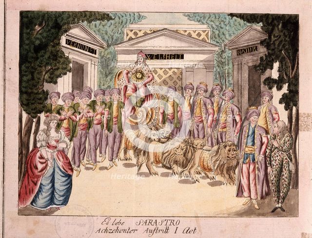 Es lebe Sarastro. The premiere of The Magic Flute by Mozart, 1790s. Artist: Anonymous  