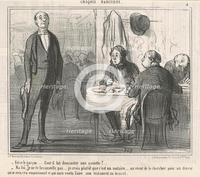 Est-ce le garçon?, 1855. Creator: Honore Daumier.