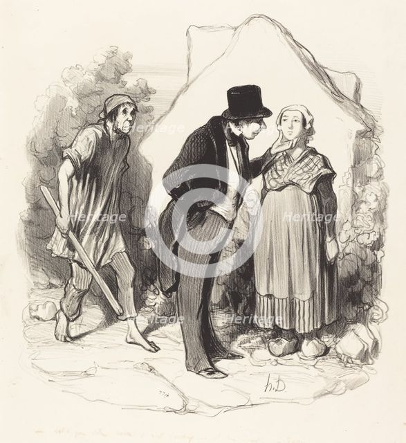 Est-ce que votre mari serait jaloux...il me semble que depuis quelques jours il me bat froid?, 1845. Creator: Honore Daumier.