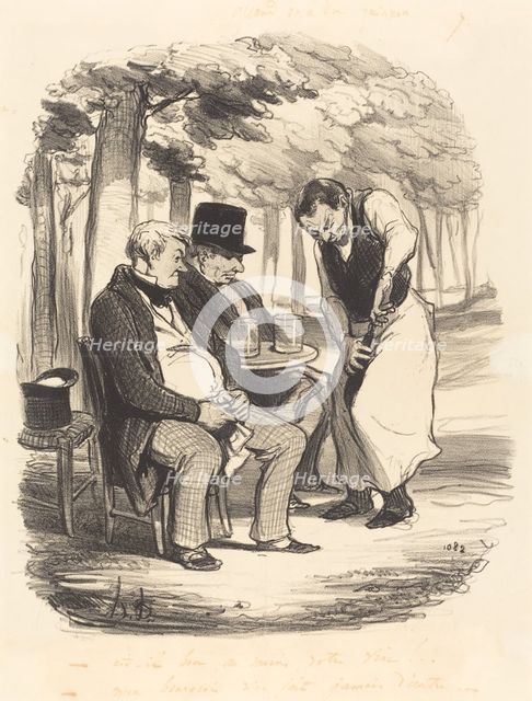 Est-il bon, au moins, votre vin!..., 1848. Creator: Honore Daumier.