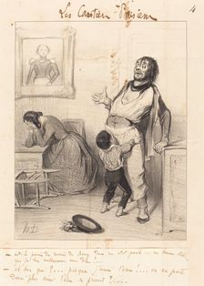Est-il permis de revenir de Bercy dans un état pareil.., 1843. Creator: Honore Daumier