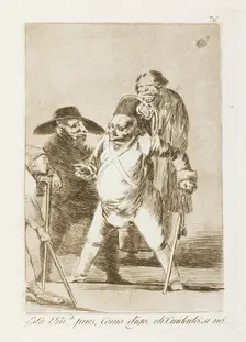 ¿Está Vm...d [vuestra merced] pues, Como digo..eh! Cuidado! si no!...; Los Caprichos, pl.76, 1799. Creator: Francisco Goya