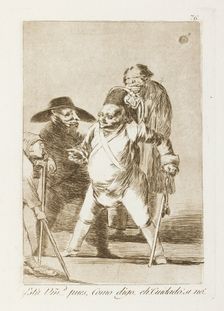 ¿Está Vm...d [vuestra merced] pues, Como digo..eh! Cuidado! si no!...; Los Caprichos, pl.76, 1799. Creator: Francisco Goya