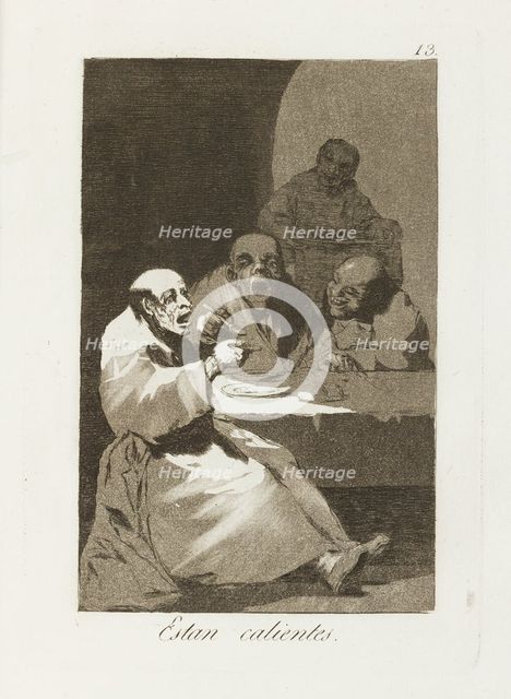 Estan calientes.; Los Caprichos, pl.13, 1799. Creator: Francisco Goya.