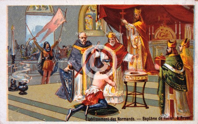 Establishment of the Normans: Baptism of Rollo at Rouen, (19th century). Artist: Unknown