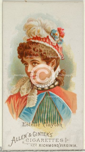 Estelle Clayton, from World's Beauties, Series 1 (N26) for Allen & Ginter Cigarettes, 1888., 1888. Creator: Allen & Ginter.