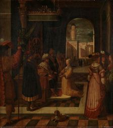 Esther and Ahasuerus, probably 17th century. Creator: Ambrosius Francken I