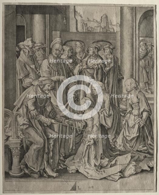 Esther before Ahasuerus, 1518. Creator: Lucas van Leyden (Dutch, 1494-1533).