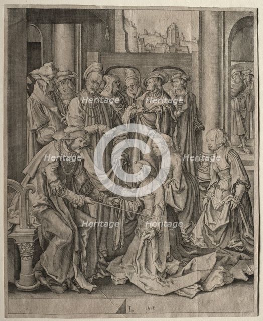 Esther before Ahasuerus, 1518. Creator: Lucas van Leyden (Dutch, 1494-1533).