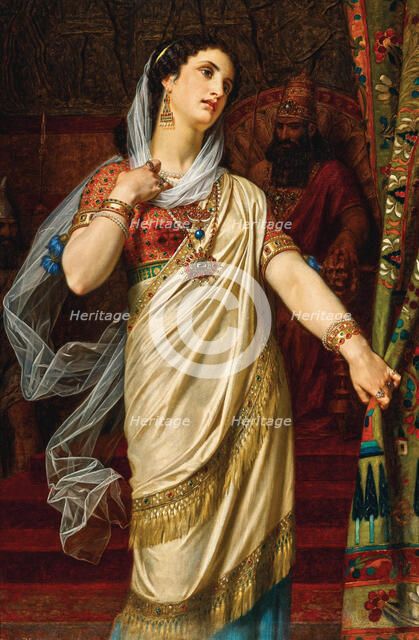 Esther before Ahasuerus, 1875. Creator: Merle, Hugues (1823-1881).