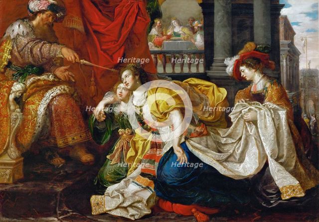 Esther before Ahasuerus.