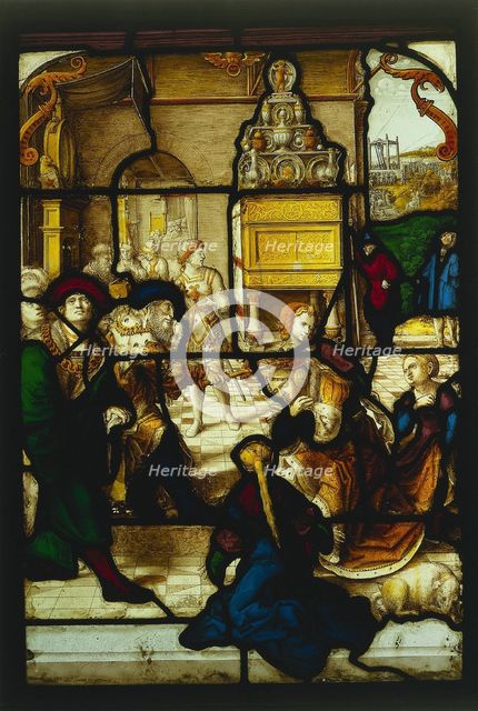 Esther before Ahasuerus, c. 1530. Creator: Dirk Vellert (Netherlandish, 1480/85-1547).