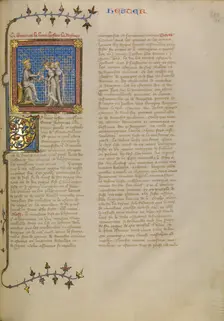 Esther before King Ahasuerus, about 1360-1370. Creator: Master of Jean de Mandeville