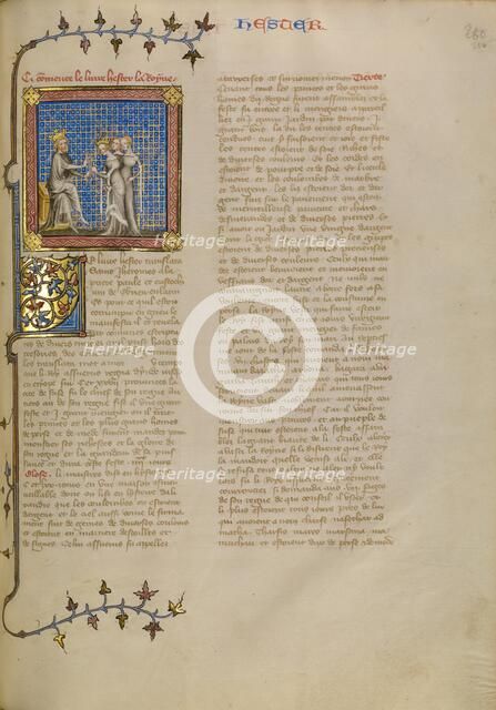 Esther before King Ahasuerus, about 1360-1370. Creator: Master of Jean de Mandeville.