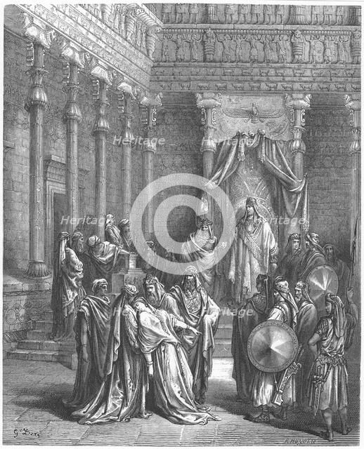 Esther in the presence of Ahasuerus, 1866. Artist: Gustave Doré