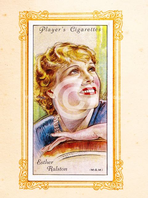 Esther Ralston Collectables Picture of movie stars that came with the Players cigarette packet, 1934 Creator: Unknown.
