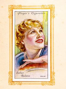 Esther Ralston Collectables Picture of movie stars that came with the Players cigarette packet, 1934 Creator: Unknown