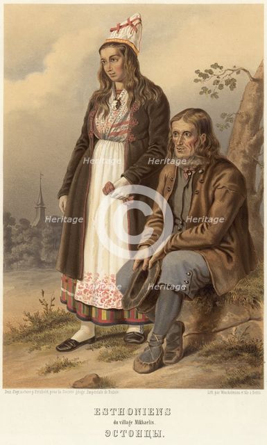 Estonians, 1862. Creator: Avgust Ivanovich Pettsol'd.