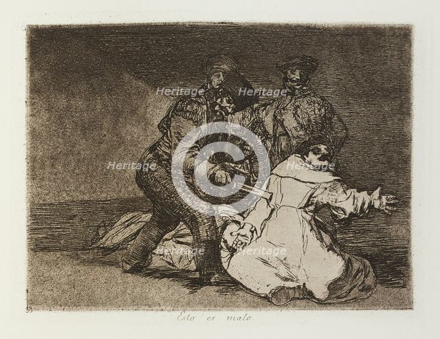 Esto es malo.; Los Desastres de la Guerra, Madrid 1863. Creator: Francisco Goya.