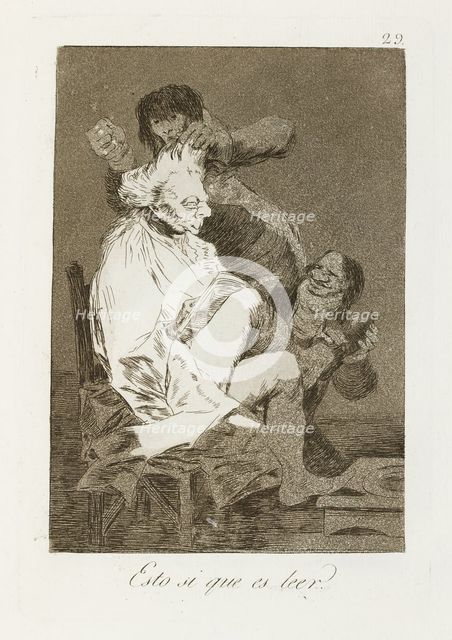 Esto si que es leer.; Los Caprichos, pl.29, 1799. Creator: Francisco Goya.