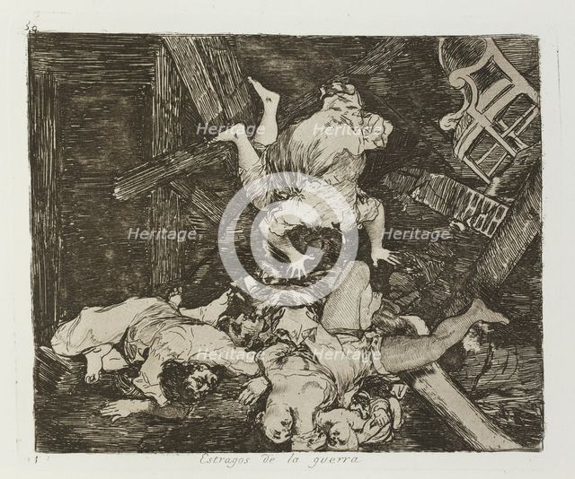 Estragos de la guerra.; Los Desastres de la Guerra, Madrid 1863. Creator: Francisco Goya.