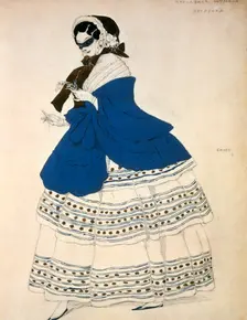 Estrella, design for a costume for the ballet Carnival composed by Robert Schumann, 1919. Artist: Leon Bakst