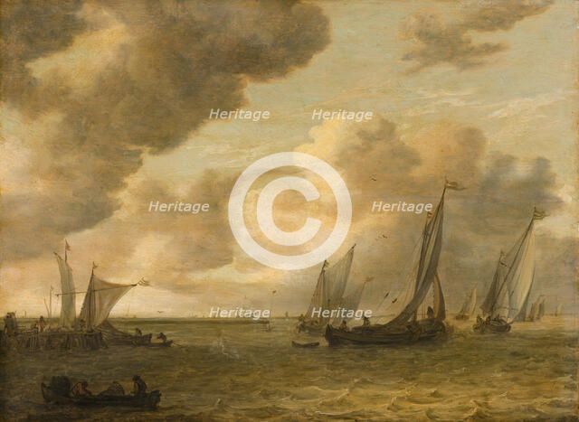 Estuary with Sailing Boats, 1655. Creator: Jan van Goyen.