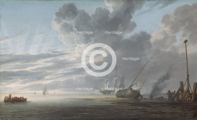 Estuary at Day's End, c. 1640/1645. Creator: Simon de Vlieger.