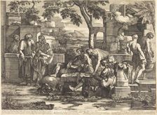 Esurientes pascere, 1665/1670. Creator: Sébastien Bourdon