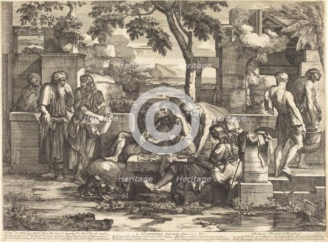 Esurientes pascere, 1665/1670. Creator: Sébastien Bourdon.